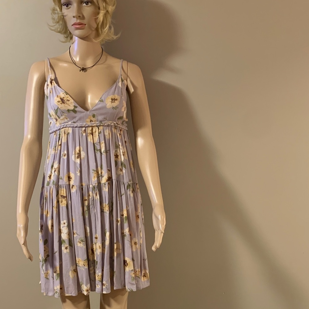 Papermoon Floral Spaghetti Strap Dress Lilac Colour Size Medium New with Tags